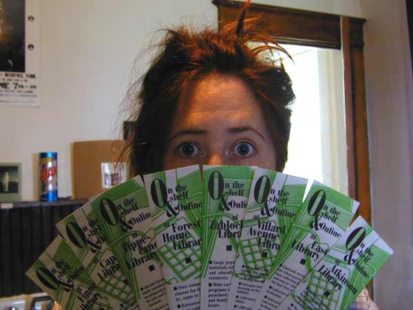 [A quick interlude. Many of the libraries had these bookmarks. They basically have the name of the library on them as well as a few items that make that particular library special. We got eight out of a possible 13, the rest we either couldn't find or never existed. It became a challenge to get the bookmark and not look at it and see if you could determine what a library's special fetures were, and then check your work.
]